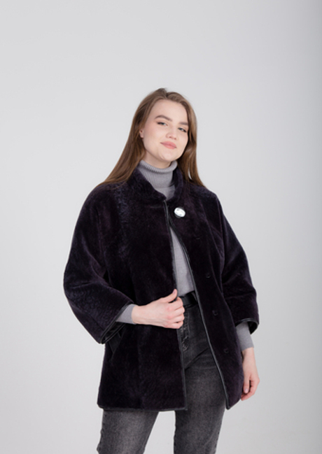 Женская мутоновая шуба из натуральной овчины