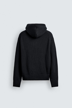 ZARA УКОРОЧЕННЫЙ КАРДИГАН С КАПЮШОНОМ — LIMITED EDITION, МОРСКОЙ СИНИЙ