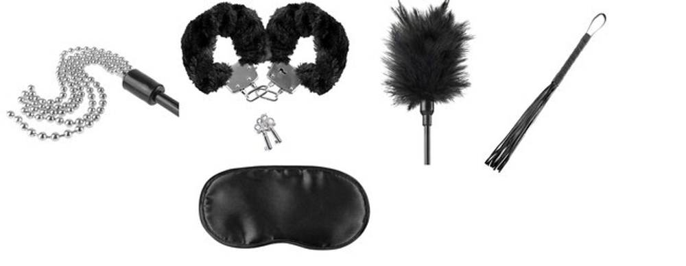 Набор для фетиша Bondage Teaser Kit (Цвет: черный с серебряным)