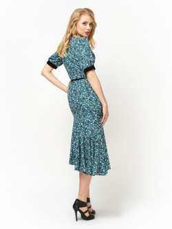 Платье в горох со складками на горловине 09-01-20 SS