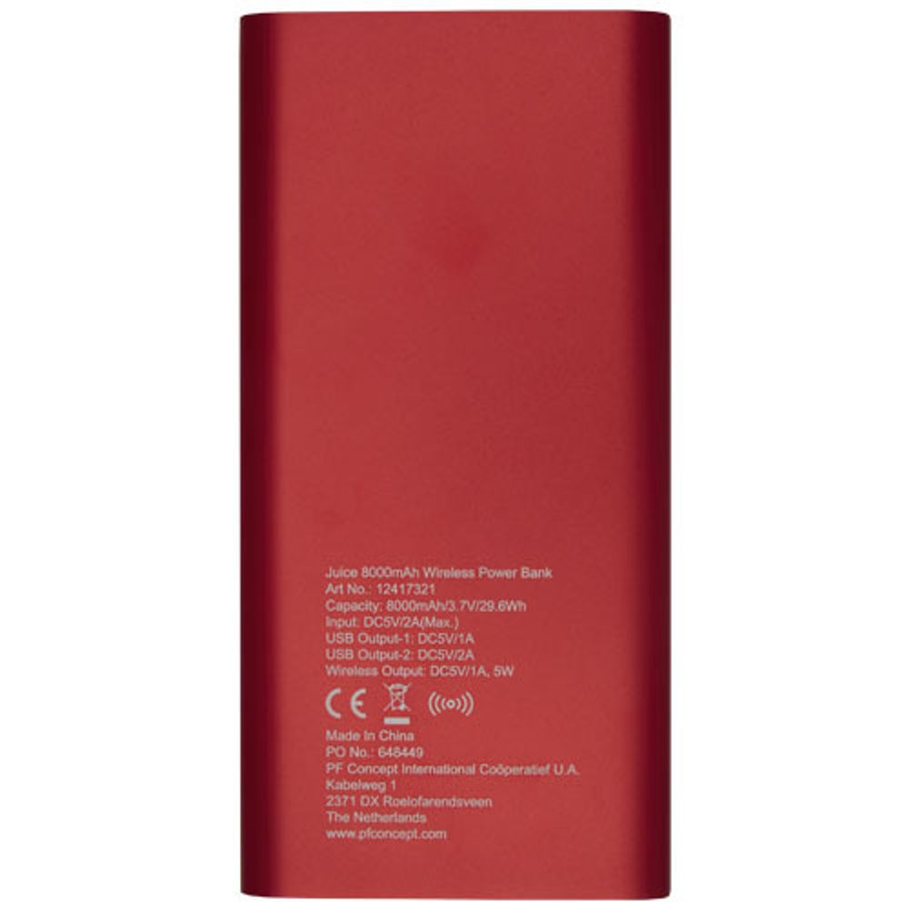 Беспроводное портативное зарядное устройство емкостью 8000 мАч Juice