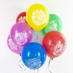 Шар (12"/30 см) Цветы, Ассорти, пастель, 2 ст 25 шт.