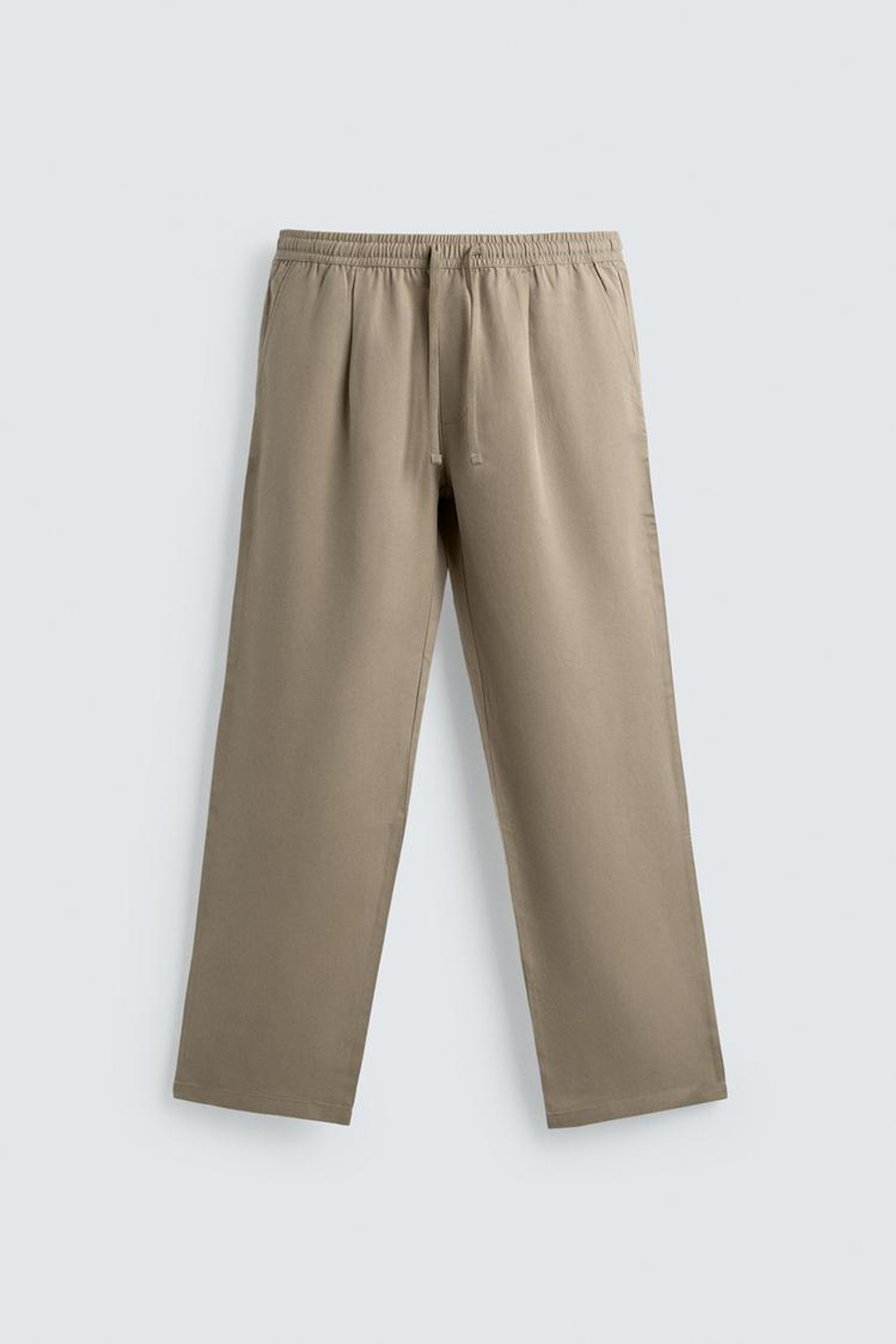 ZARA БРЮКИ REGULAR FIT ИЗ 100% ЛИОЦЕЛЛА, РЫЖЕВАТО-КОРИЧНЕВЫЙ