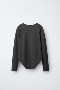 ZARA БОДИ ИЗ ПОЛИАМИДА, АНТРАЦИТОВО-СЕРЫЙ
