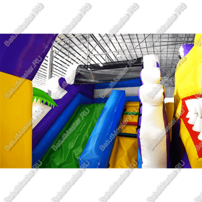 Коммерческий батут "Белый клык" с механизированной головой, размер 6*6*4 м