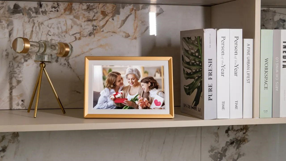 Цифровая фоторамка Arzopa D10 Gold Wi-Fi, 10,1-дюймовый сенсорный экран IPS, разрешение 1280x800