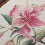 Картина авторская акварельная в паспарту 30х40 см на стену для интерьера "Лилии "