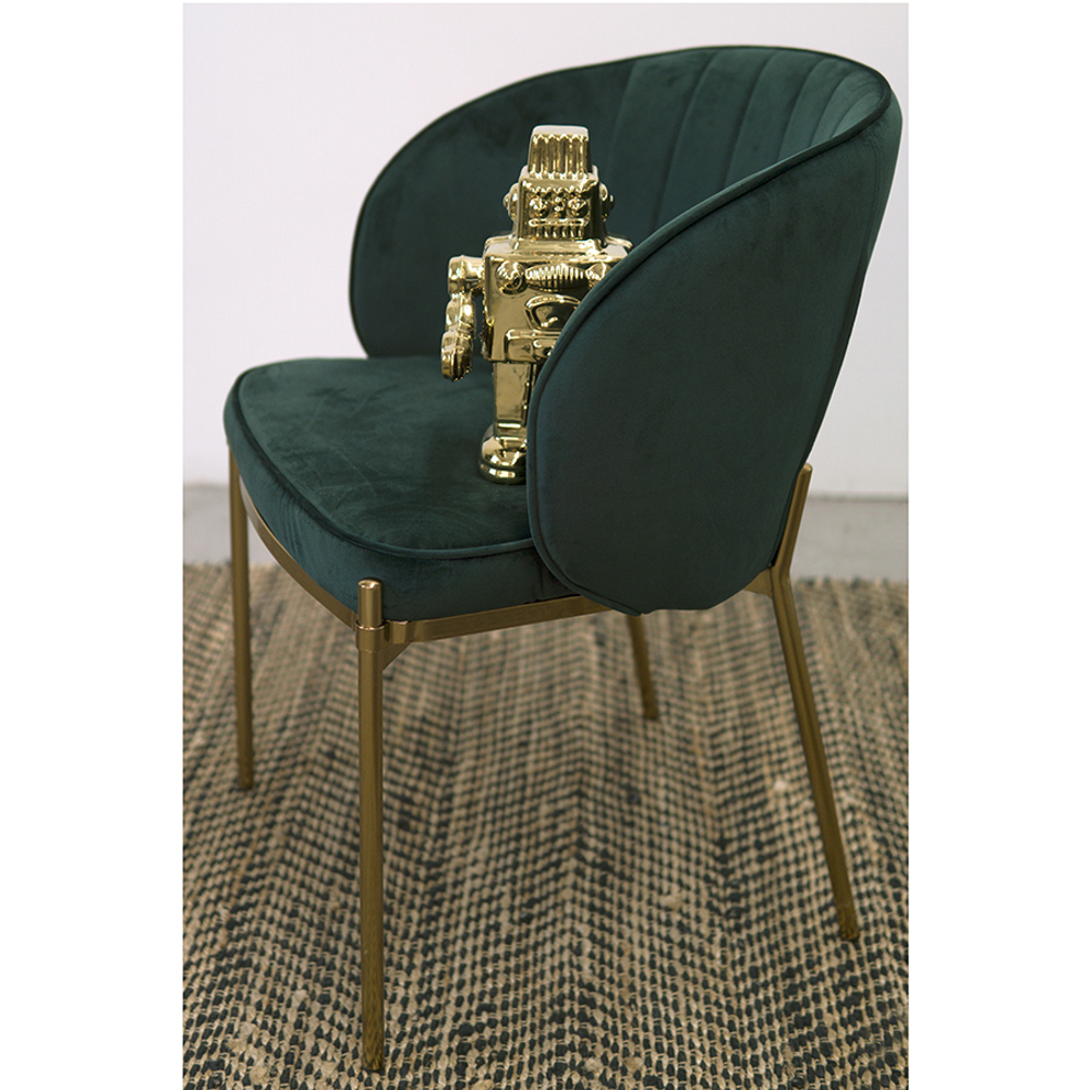 Стул coral, велюр, зеленый