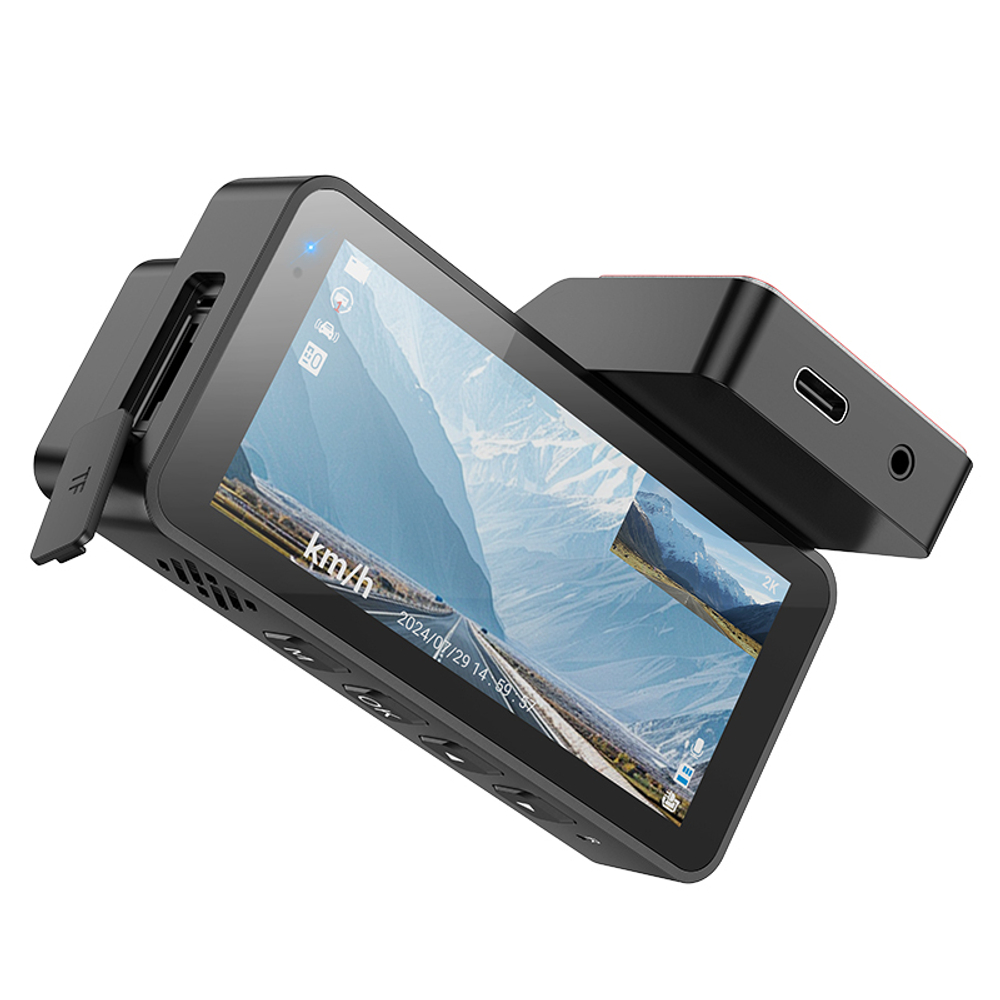 Автомобильный видеорегистратор HOCO DV12 WiFi с дисплеем 2K и GPS и задней камерой (черный)