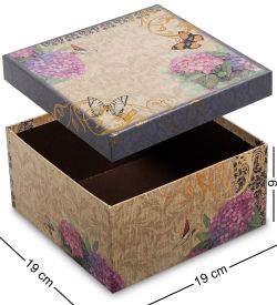 WG-09/3-A Коробка подарочная «Квадрат» цв.беж./сер.