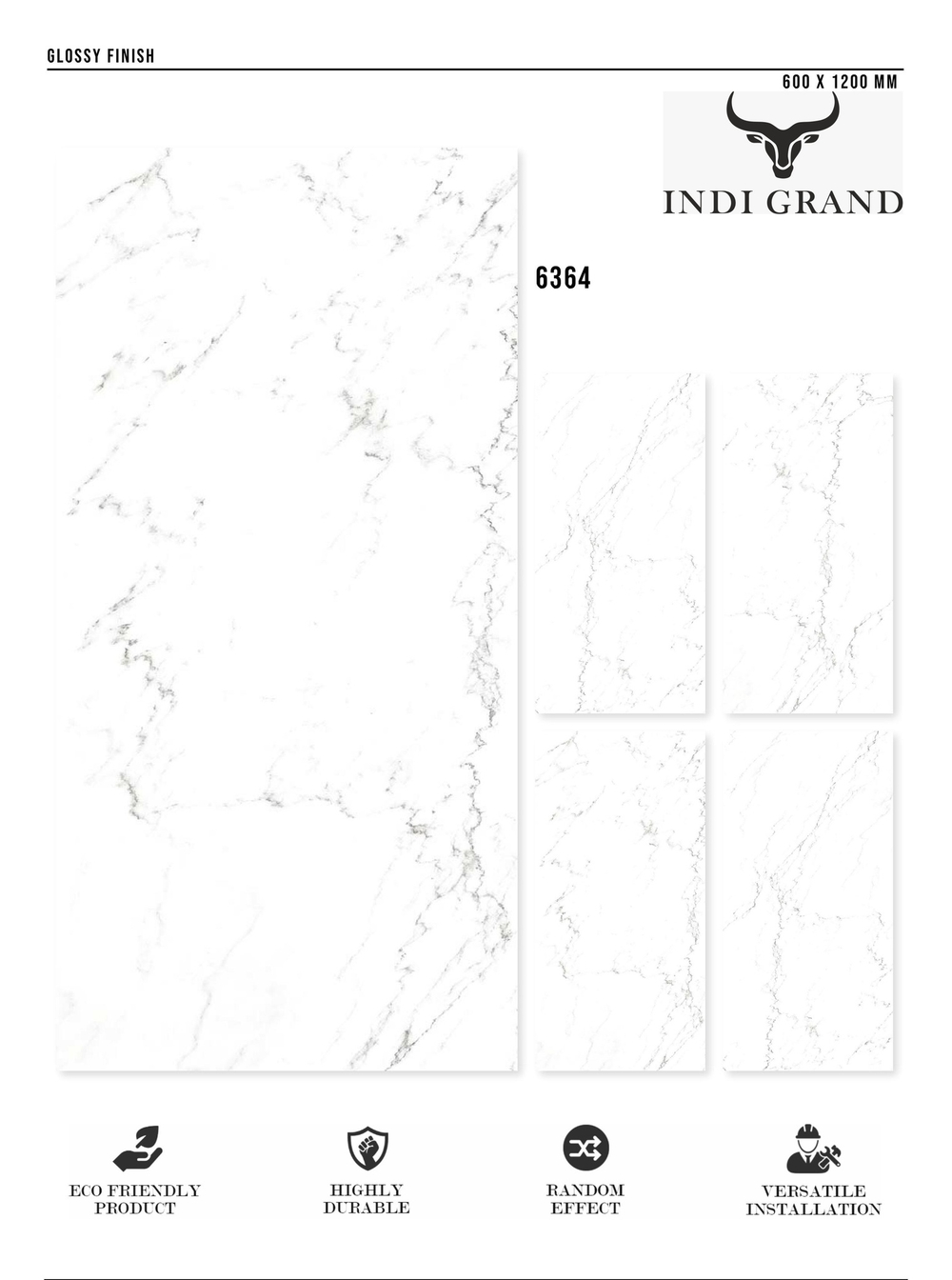 Керамогранит glossy №4 , 60х120, 6364