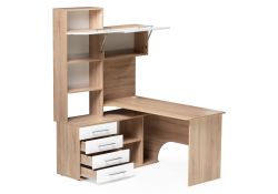 Компьютерный стол КСТ-14Л 140х123,5х182,8 левый дуб сонома / белый