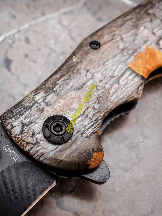 Выкидной нож тактический BOKER Коричневый рисунок под дерево