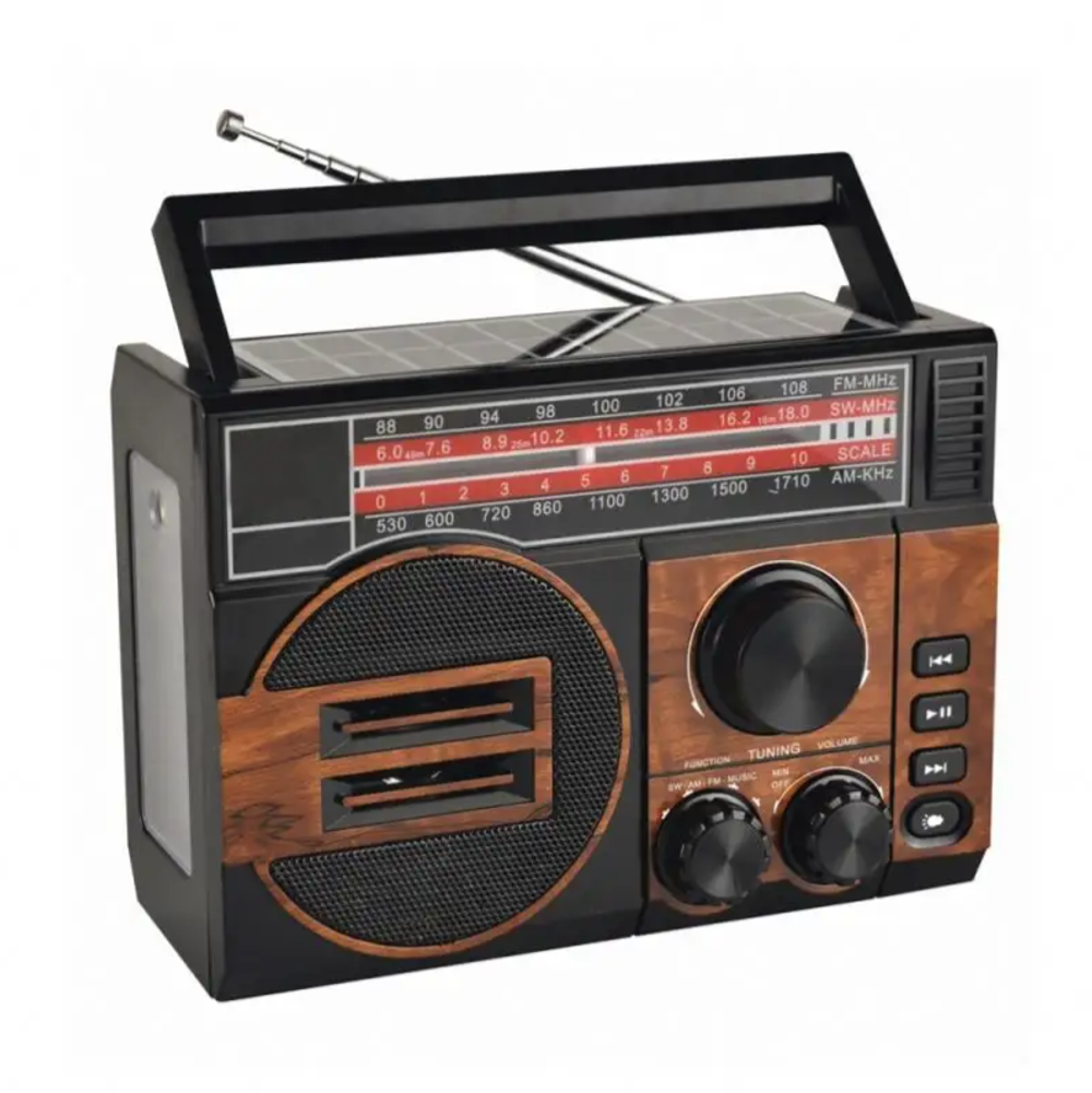 Радиоприёмник FEPE FP-259BT-S MP3плеер+Solar panel+фонарь