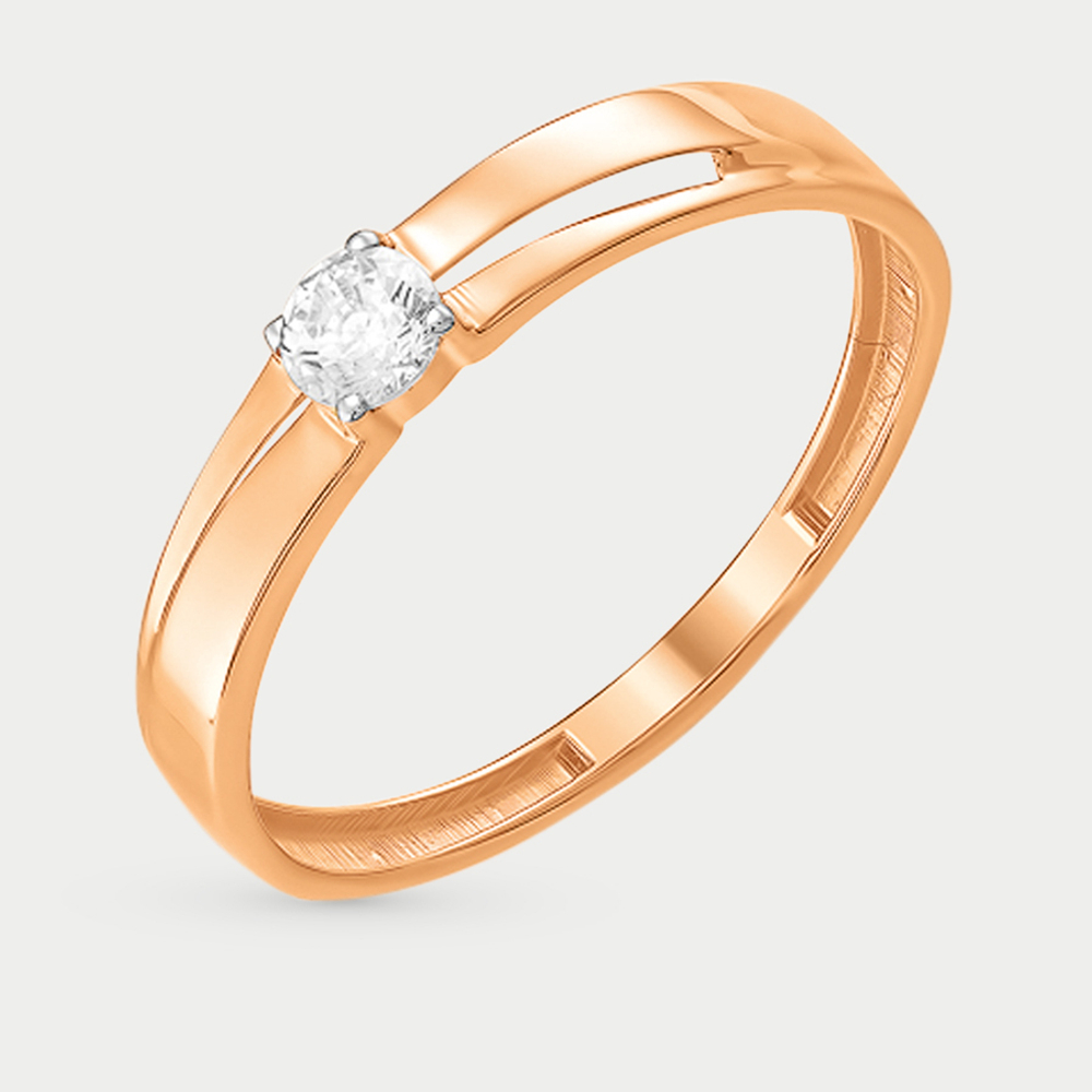 Кольцо из розового золота 585 пробы с фианитами для женщин (арт. К13215584)