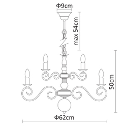 Подвесная люстра ARTE Lamp A1129LM-12WH