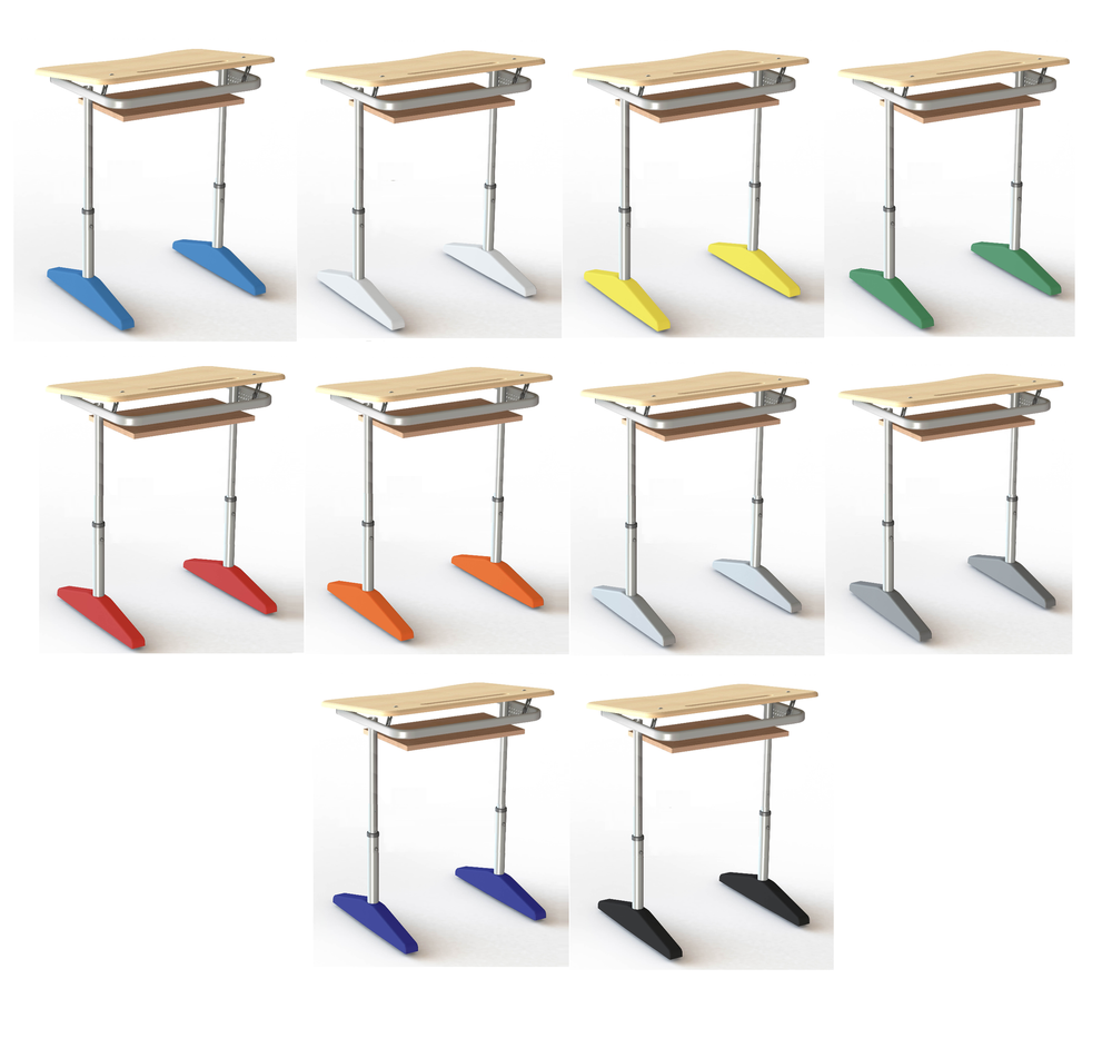 Парта одноместная Nova с полкой и углом наклона столешницы, регулируемая