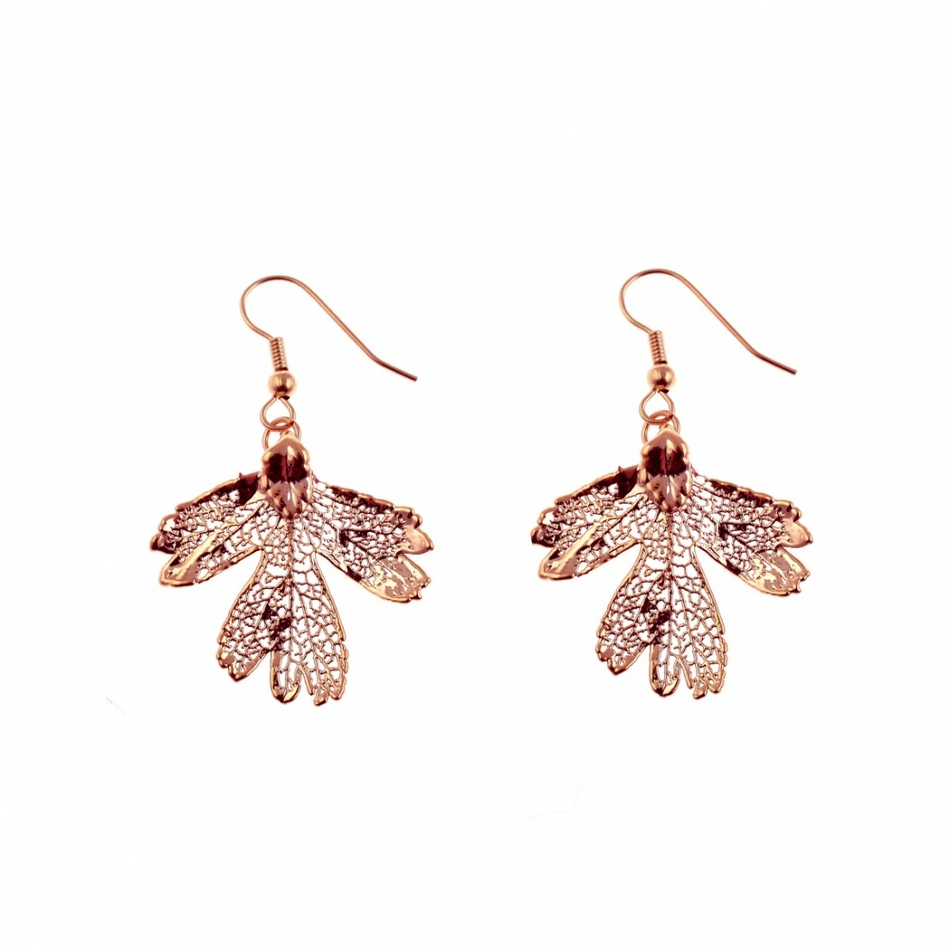 Серьги листья Ester Bijoux Боярышник LF203C-RG BR