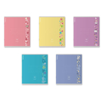 Тетрадь школьная А5+ 12л линия, на скобе "Ruler Magic" (ErichKrause) микс цветов (комплект 5 шт)