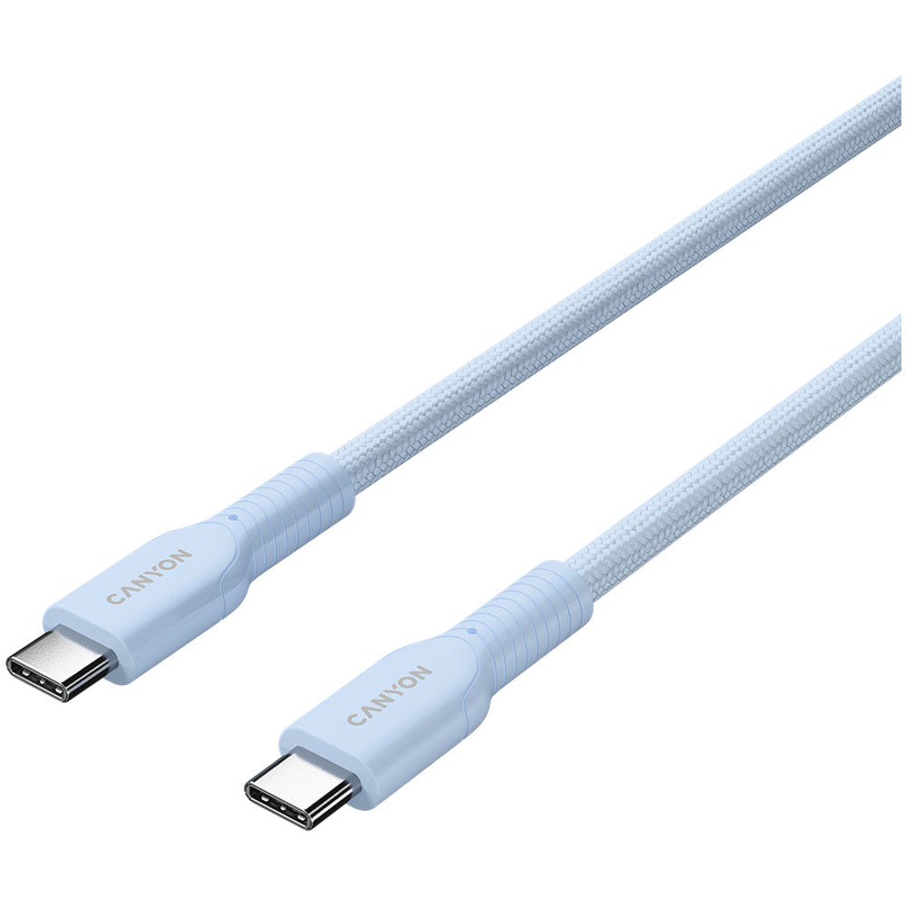 CANYON cable OnWire 60CL C-C 60W COLOR Braided 1m Light Blue