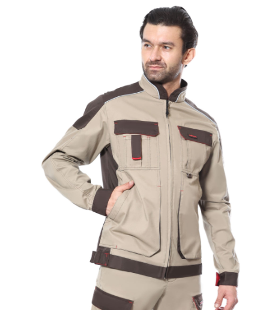 Куртка "СИРИУС-ДЖЕТ Браун" короткая песочная с т.коричневым