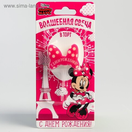 Свеча в торт Дисней "С Днем рождения", Минни Маус