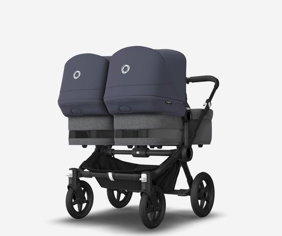 Коляска для двойни 2 в 1 Bugaboo Donkey 5 Twin Stormy blue/Grey melange/Black