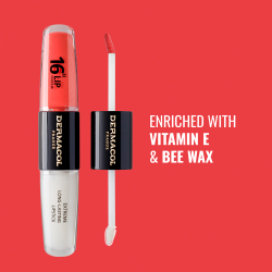 Dermacol 16H Lip Colour - Долговременная помада и блеск для губ оттенок 37, 2 ml