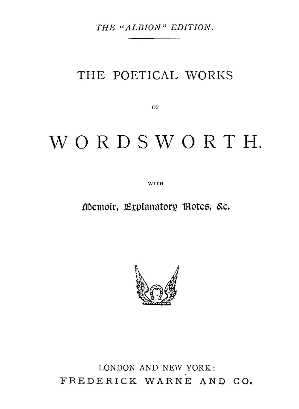 The Poetical Works Of William Wordsworth | Wordsworth William