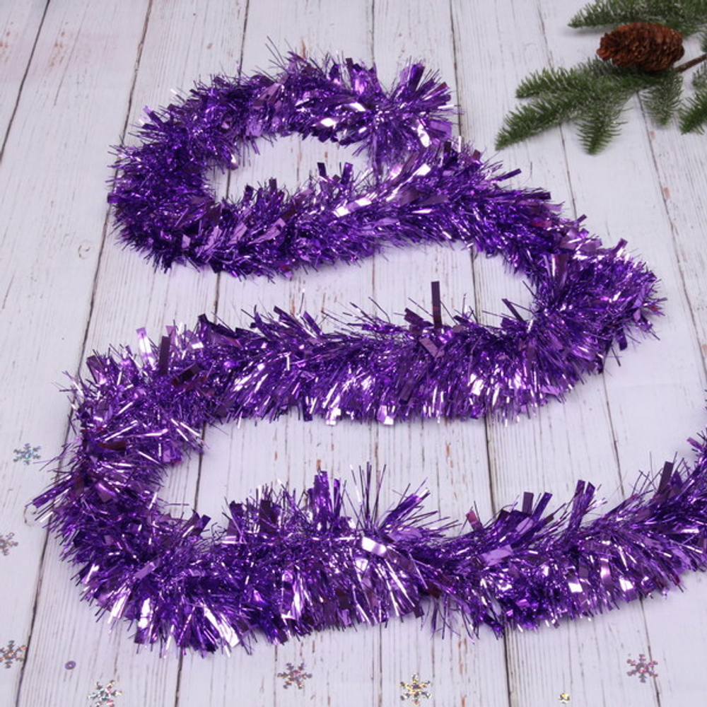 Мишура 2 м 9 см «Праздничное настроение», Сиреневый
