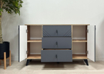Комод для одежды с ящиками и полками Дуб Золотой/Графит 3 ящика 114х33х73 см