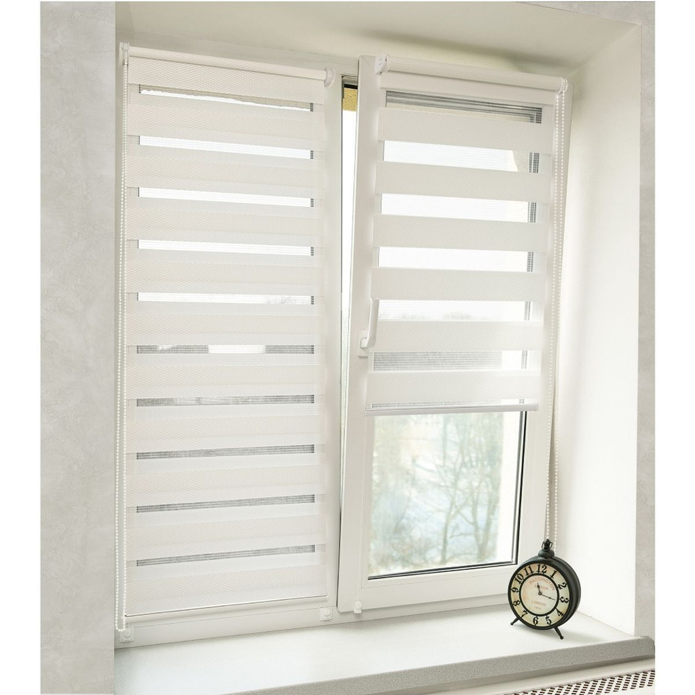 Рулонная штора День-ночь Масо РБ, 160х48 см, шир.крепл. 52 см, бел, СРШ-01МК-41602