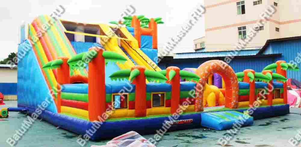 Надувной батут горка "Парк Юрского периода"