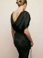 Длинное платье с прозрачной юбкой черное Moonlight Illusion