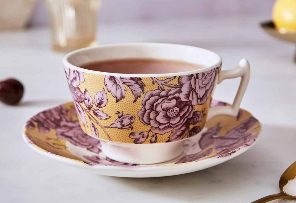 Spode Чайная чашка Kingsley 200 мл с блюдцем цвета охры