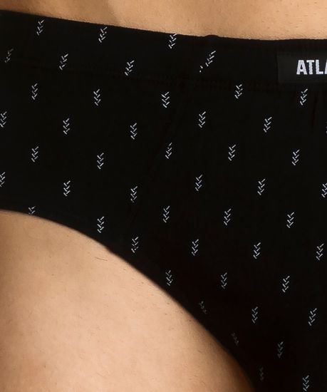 Мужские трусы (3шт) слипы классика Atlantic 3MP-117, черные + темно-зеленые + зеленые