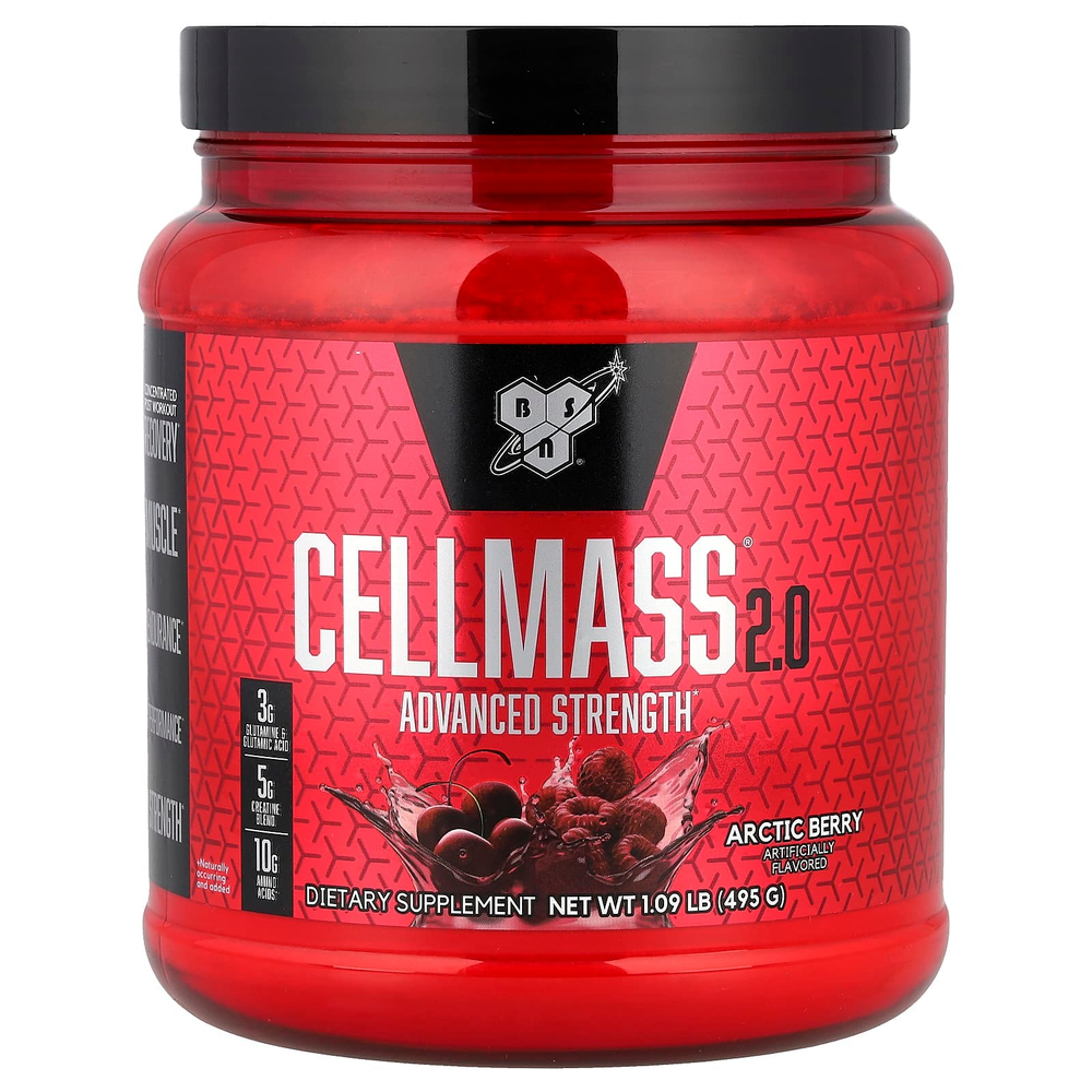 BSN, Cellmass 2.0, концентрированное средство для восстановления после тренировки, арктические ягоды, 495 г (1,09 фунта)