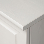 Комод белый с 4 ящиками и 2 дверями Харви из массива сосны с филенкой для спальни и кухни в викторианском стиле, комод деревянный для вещей и одежды на ножках напольный