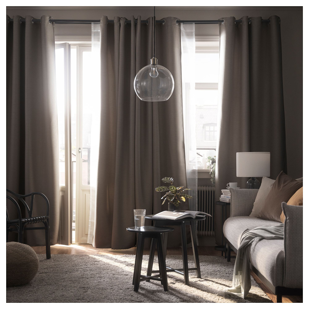 Комплект штор IKEA VILBORG (ВИЛБОРГ), Коричневый, 145х250 см, 2 шт