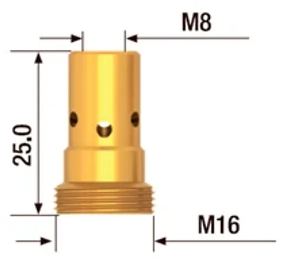 Наконечник контактный Fubag CuCrZr M6×28×0,8 мм, арт. FB.CTM6.28-08L, 25 шт
