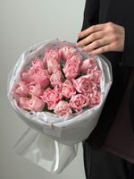 Букет из 21 нежно-розовых пионовидных тюльпанов