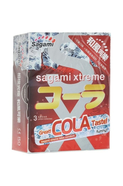 Sagami Xtreme Cola - Презервативы латексные, с ароматом колы 3шт.