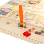 Развивающая игрушка деревянная Лабиринт магнитный с шариками паровозик, коробка C-41754