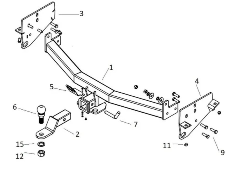 Фаркоп с унив. электрикой Смарт на Oting Paladin 2023-, с подрезкой бамера Бизон FA 0630-E