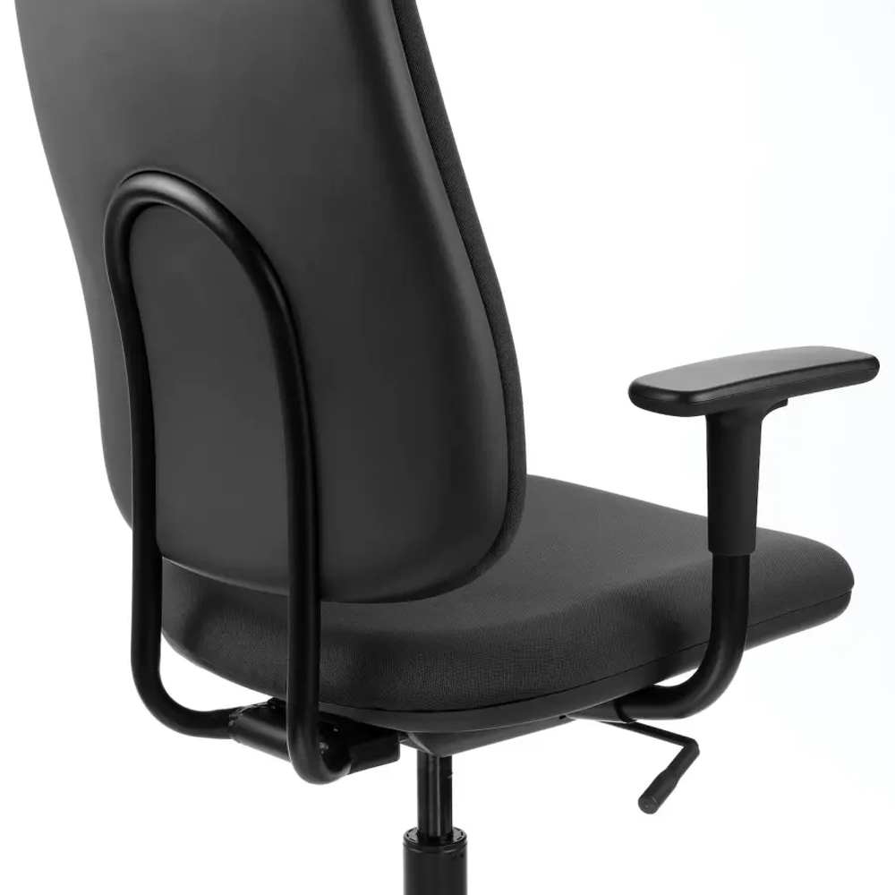 Офисный стул с подлокотниками - IKEA SMÖRKULL/SMORKULL/СМЁРКУЛЛ ИКЕА, 104х66х59 см, черный