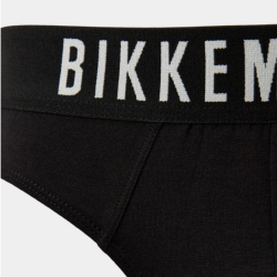 Мужские трусы брифы черные набор 2 в 1 Bikkembergs ELEGANCE BKK1USP10BI/2