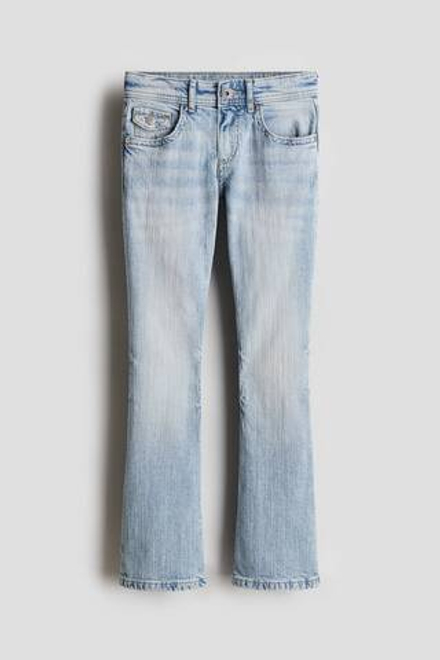 H&M Джинсы Flared Leg с заниженной талией, голубой