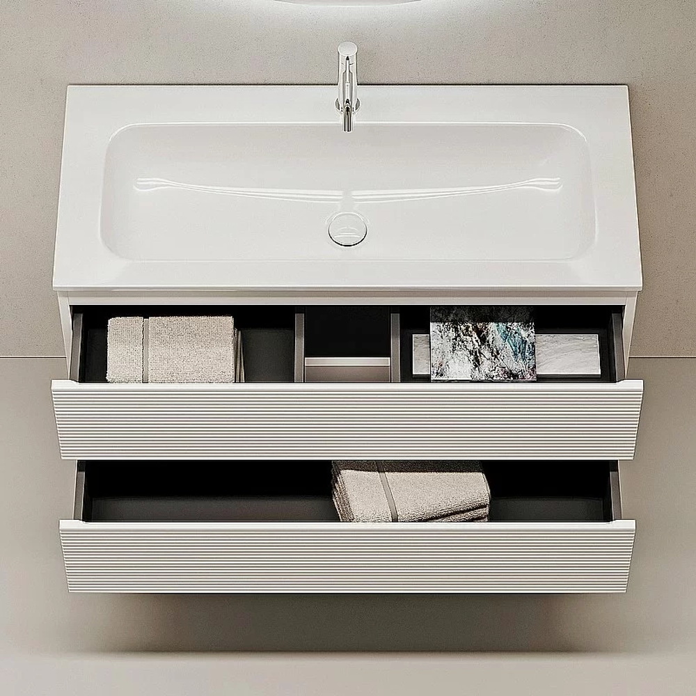 Тумба с раковиной Sancos Folk 100 FL100W Bianco