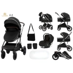 Детская коляска-трансформер Luxmom A4 3в1 (черный)