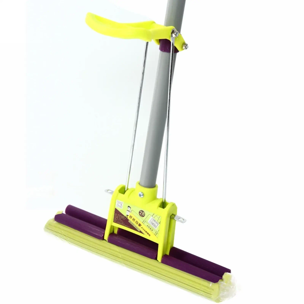 Швабра Селфи с губкой ПВА металлическая ручка 110 см(отжим один ролик) 207